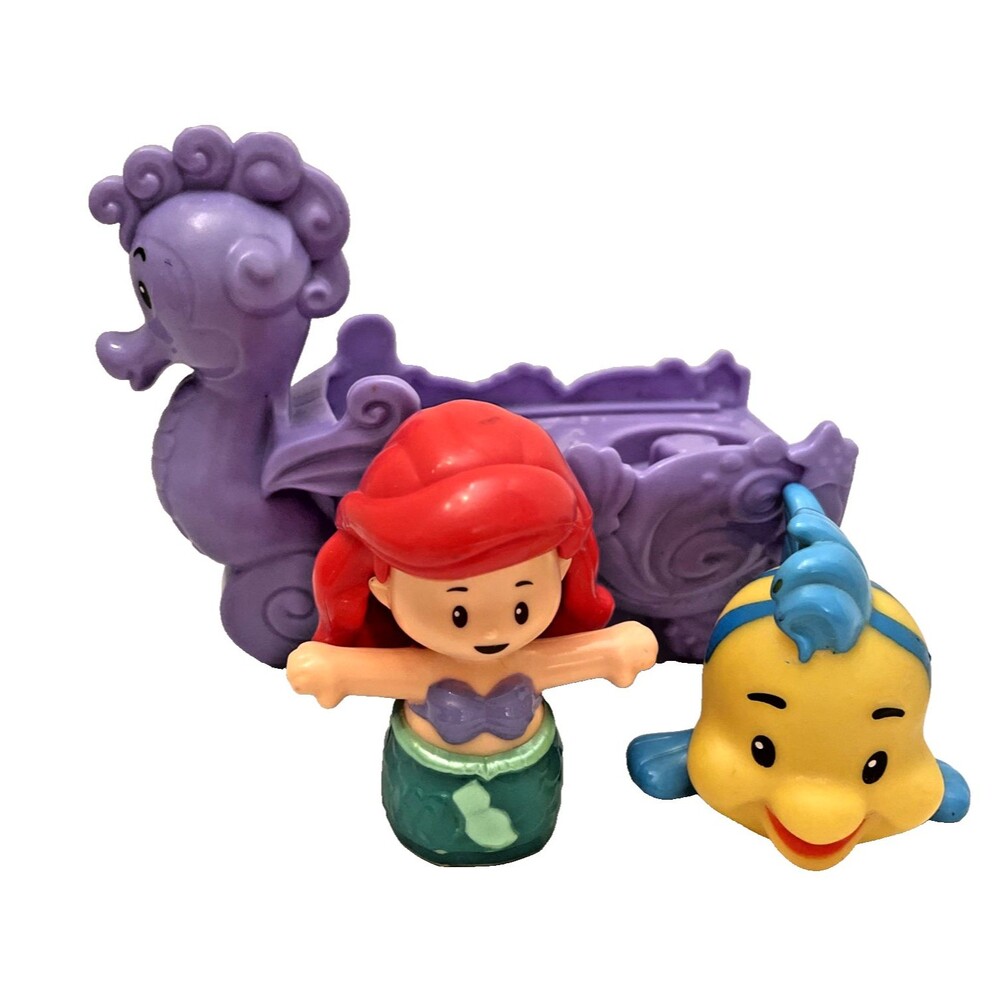 Little People Disney Little Mermaid Seahorse Carriage + Ariel & Flounder Figures